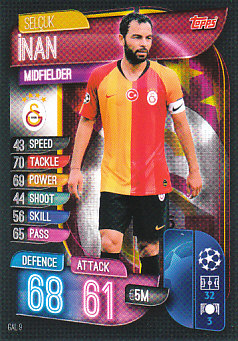 Selcuk Inan Galatasaray AS 2019/20 Topps Match Attax CL #GAL9